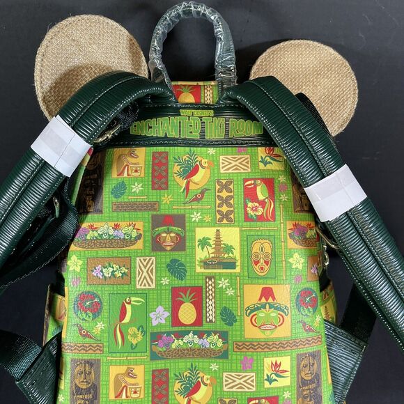 Disney Parks Loungefly Enchanted Tiki Room 2022 Green Mickey Icons Backpack NEW main image 8
